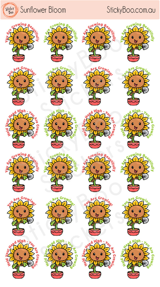 Sunflower Bloom Mind Set stickers
