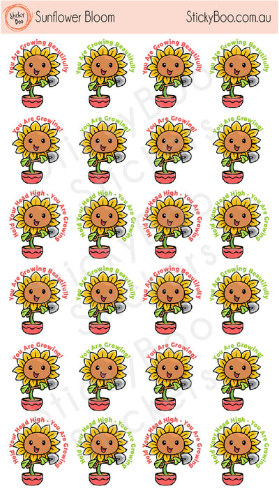 Sunflower Bloom Mind Set stickers
