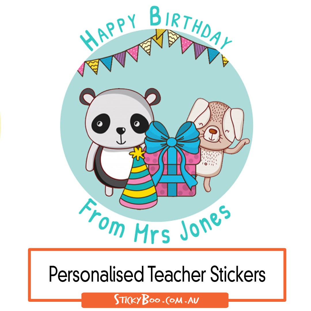 Happy Birthday Panda  |  Personalised Birthday Stickers