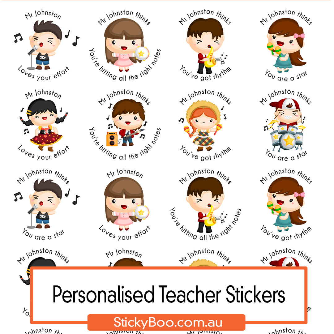 Hit those notes  |  Personalised Merit Stickers