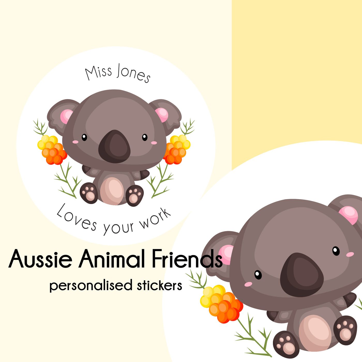 Aussie Animal Friends   |  Personalised Merit Stickers