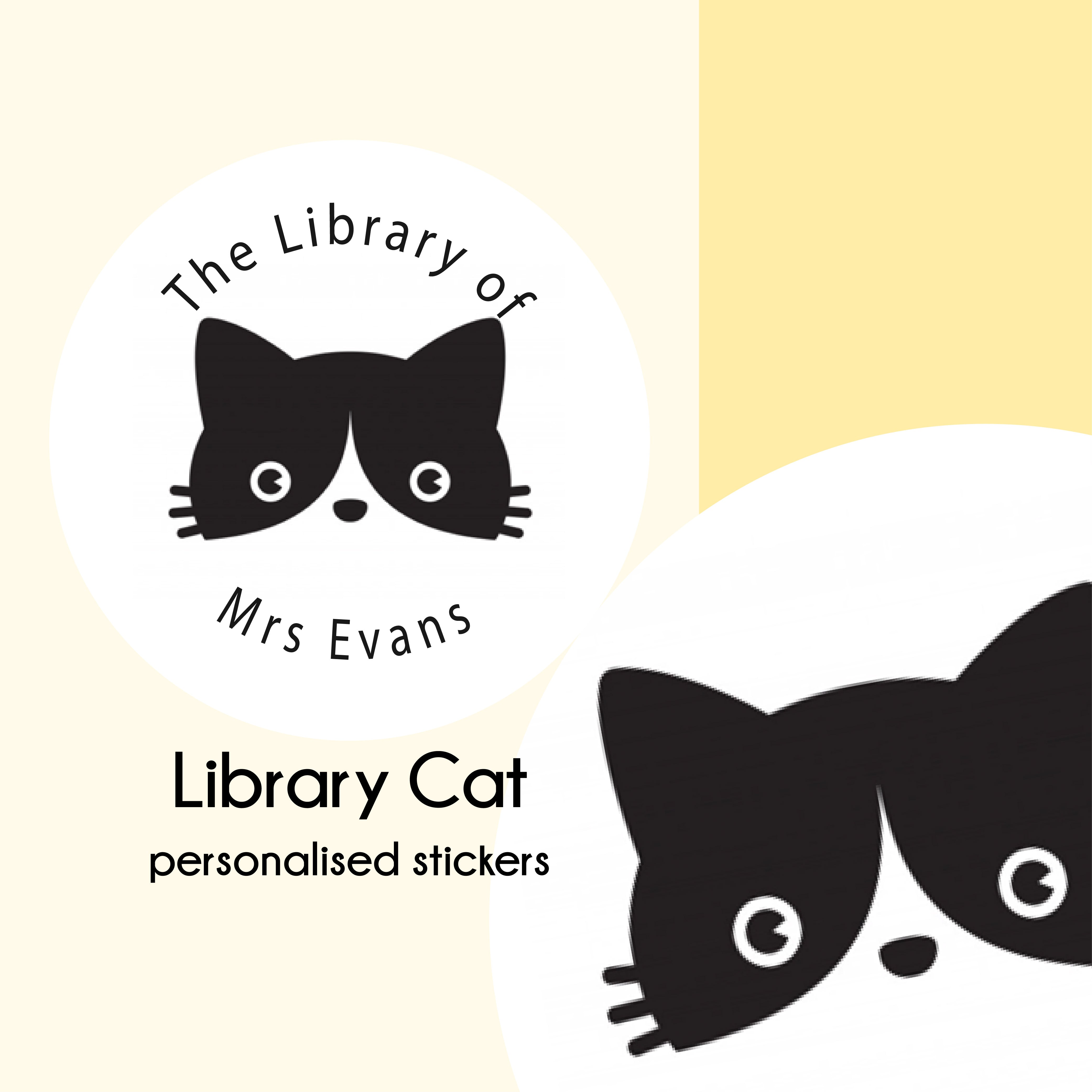 Teacher Stickers | Library Stickers | Library Teacher | Cat sticker ...