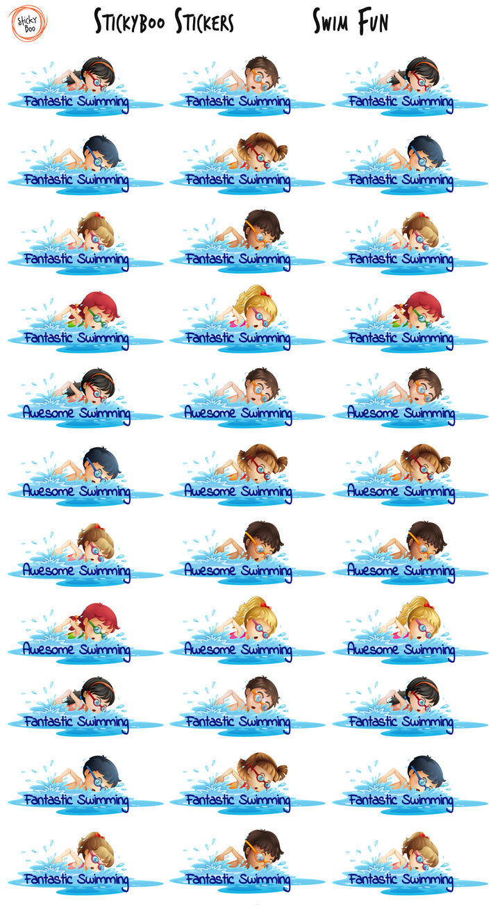 Swim Fun  |  Merit Stickers