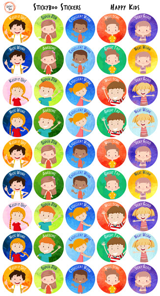 Happy Kids  |  Merit Stickers