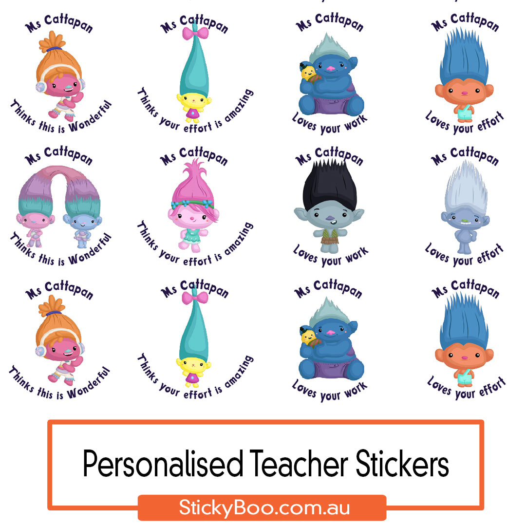Troll Fun   |  Personalised Merit Stickers